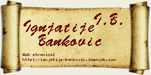 Ignjatije Banković vizit kartica